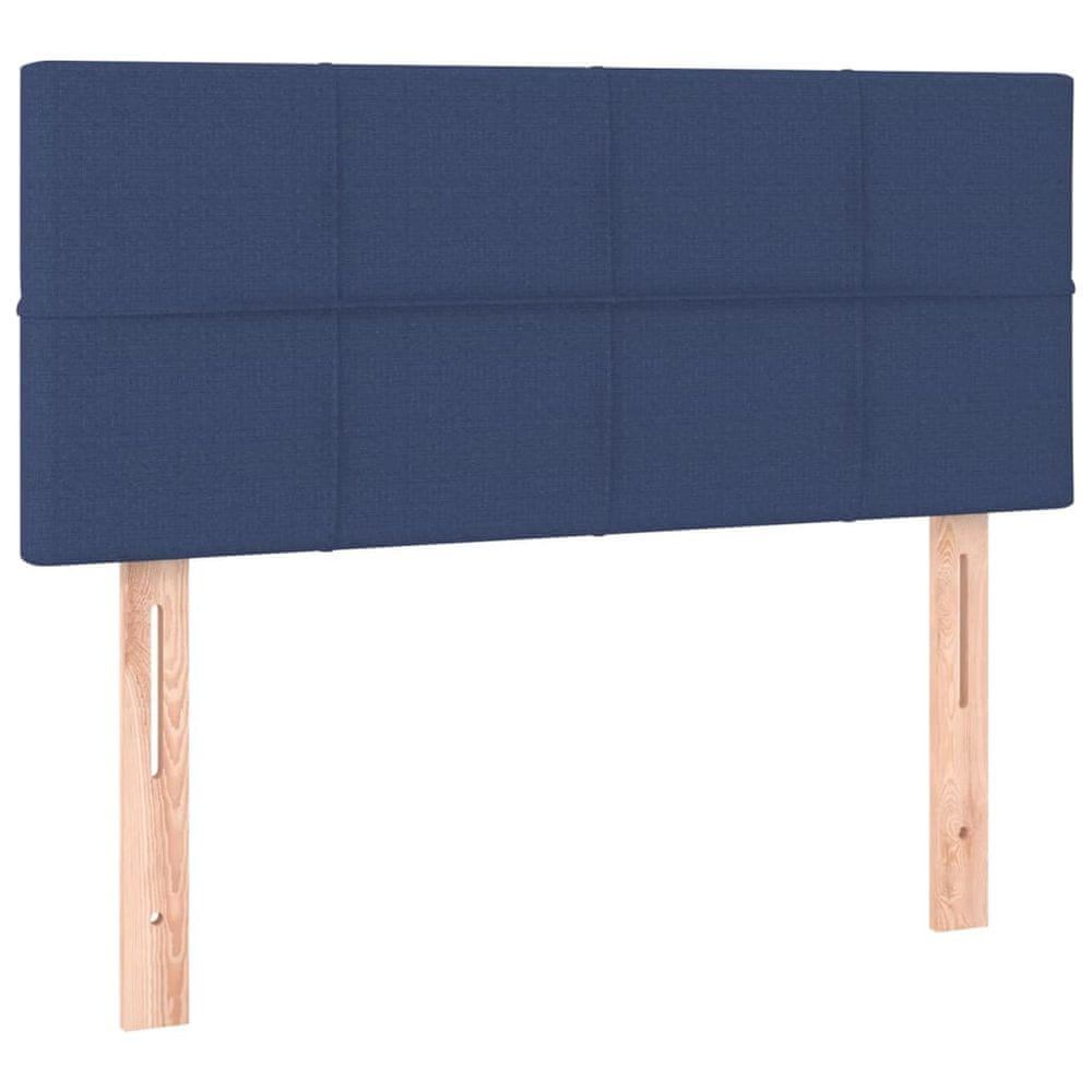Vidaxl Čelo postele modrý 100x5x78/88 cm látka